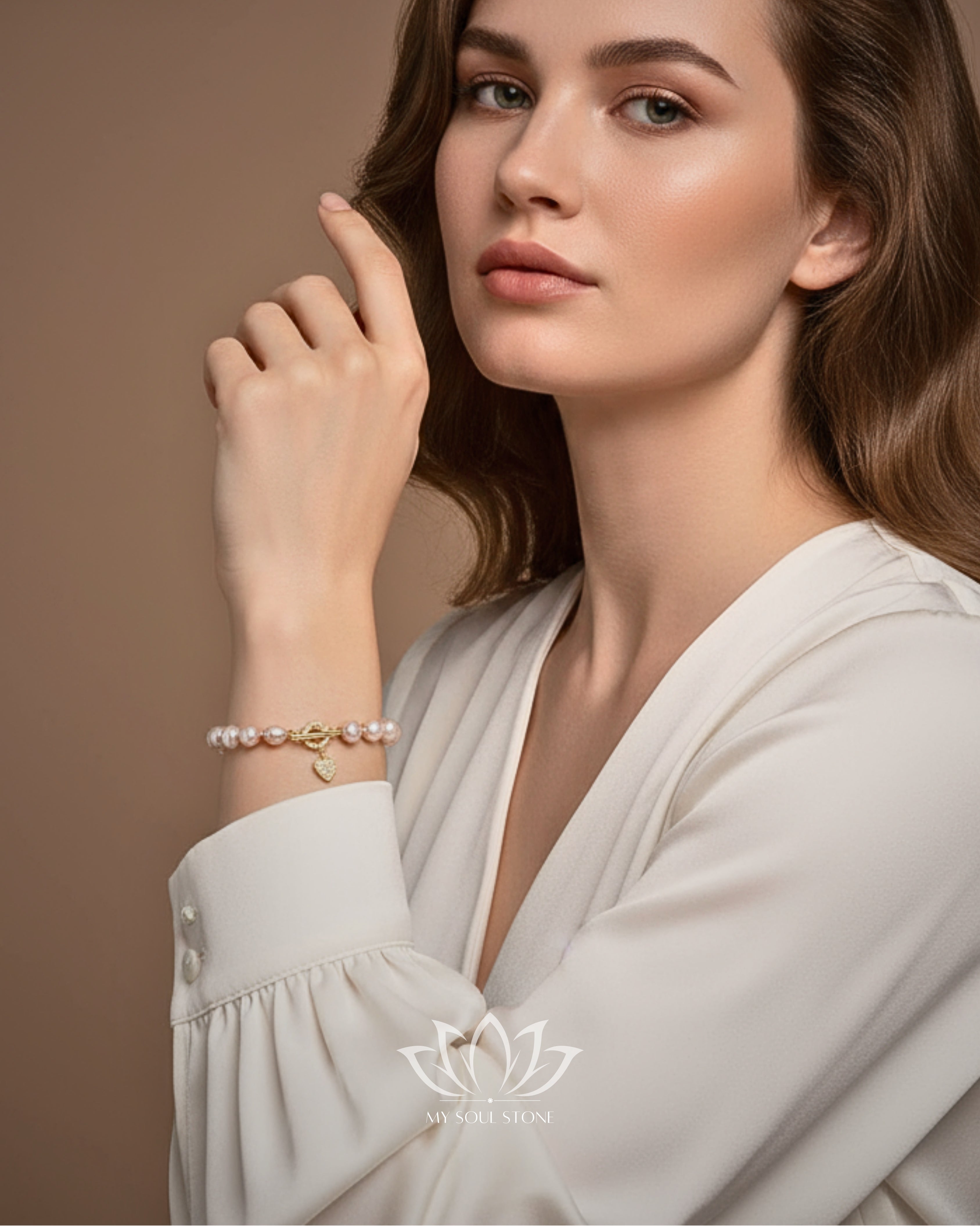 Gold Plated Natural Pearl Bracelet