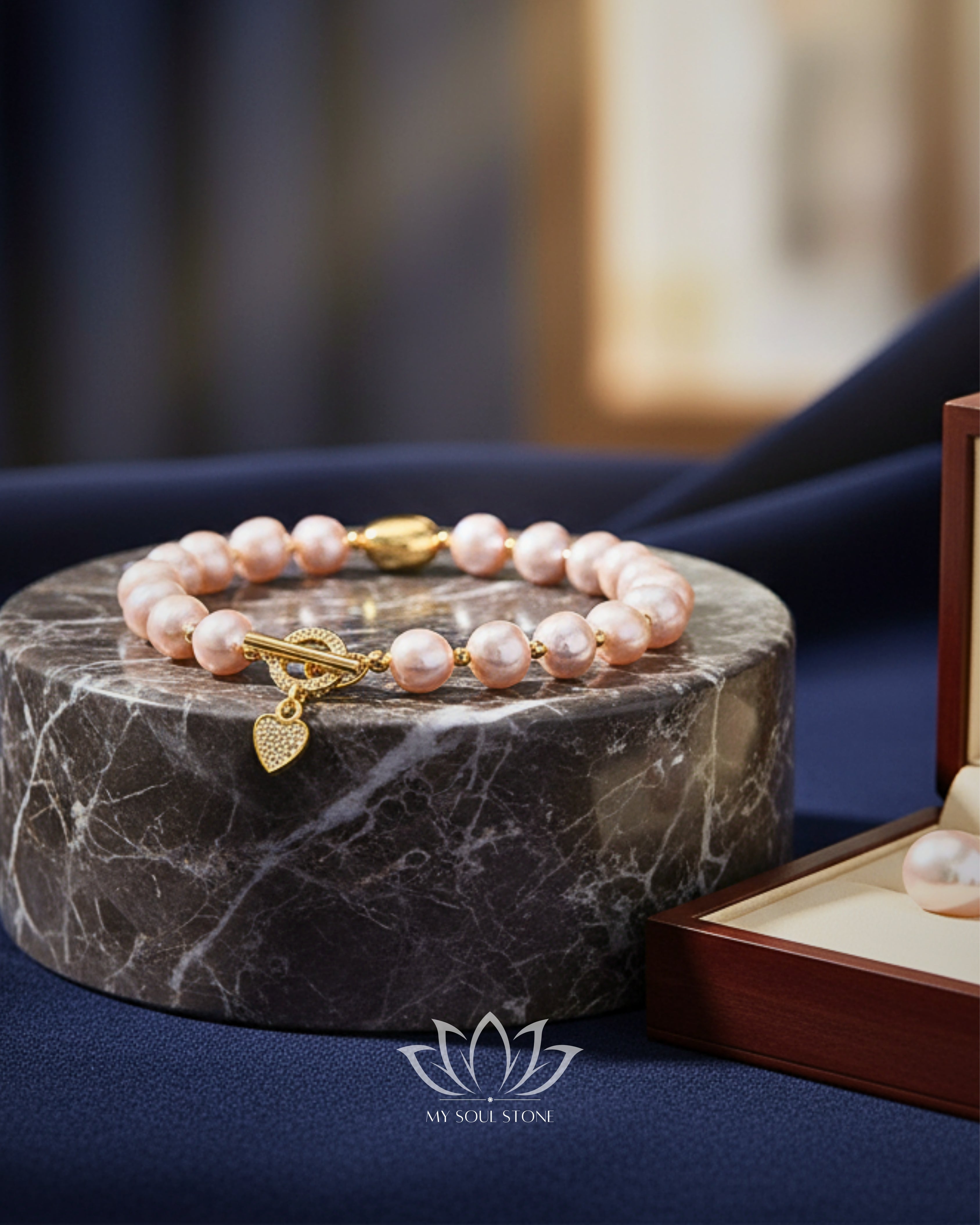 Gold Plated Natural Pearl Bracelet