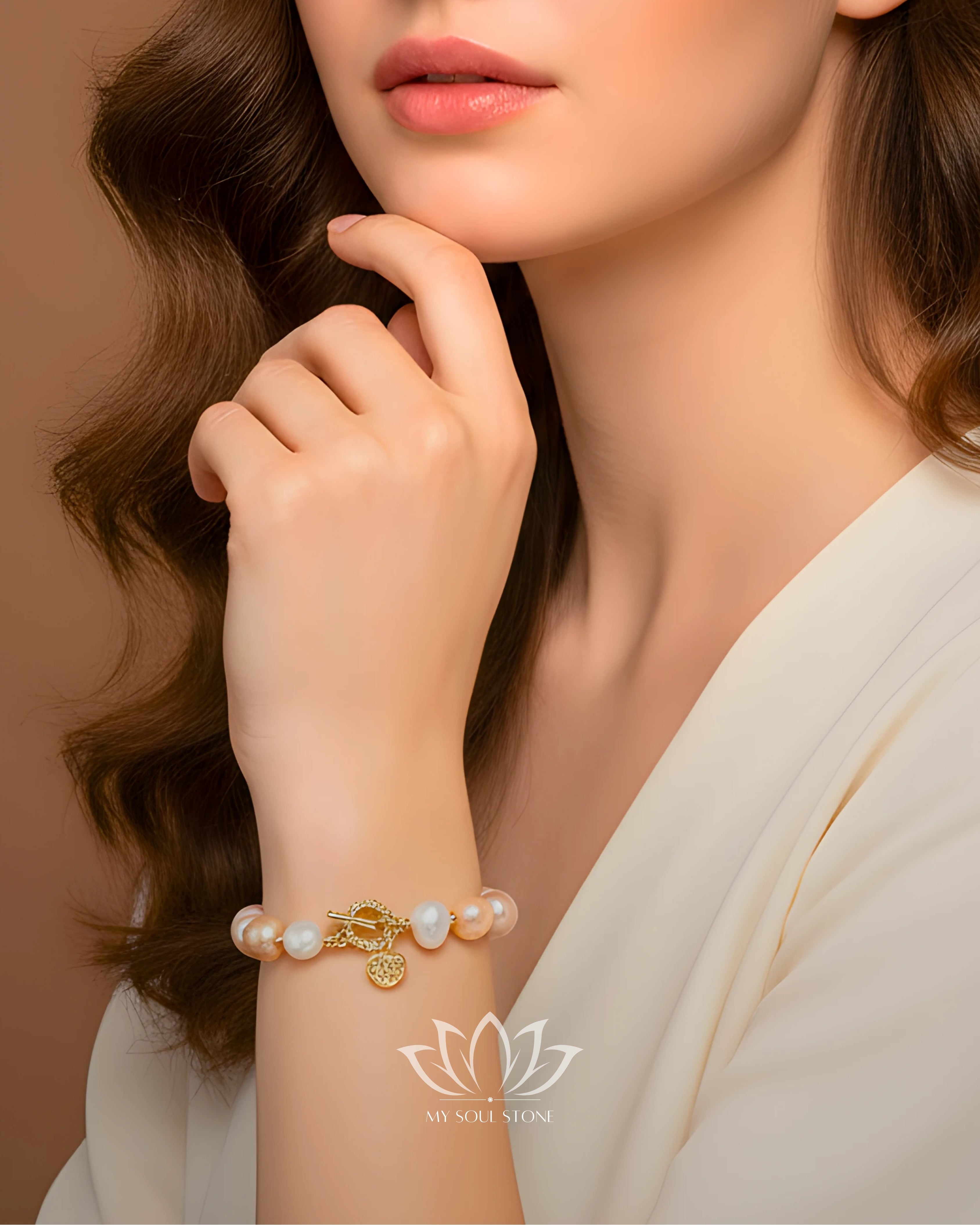 Gold Plated Pearl Bracelet