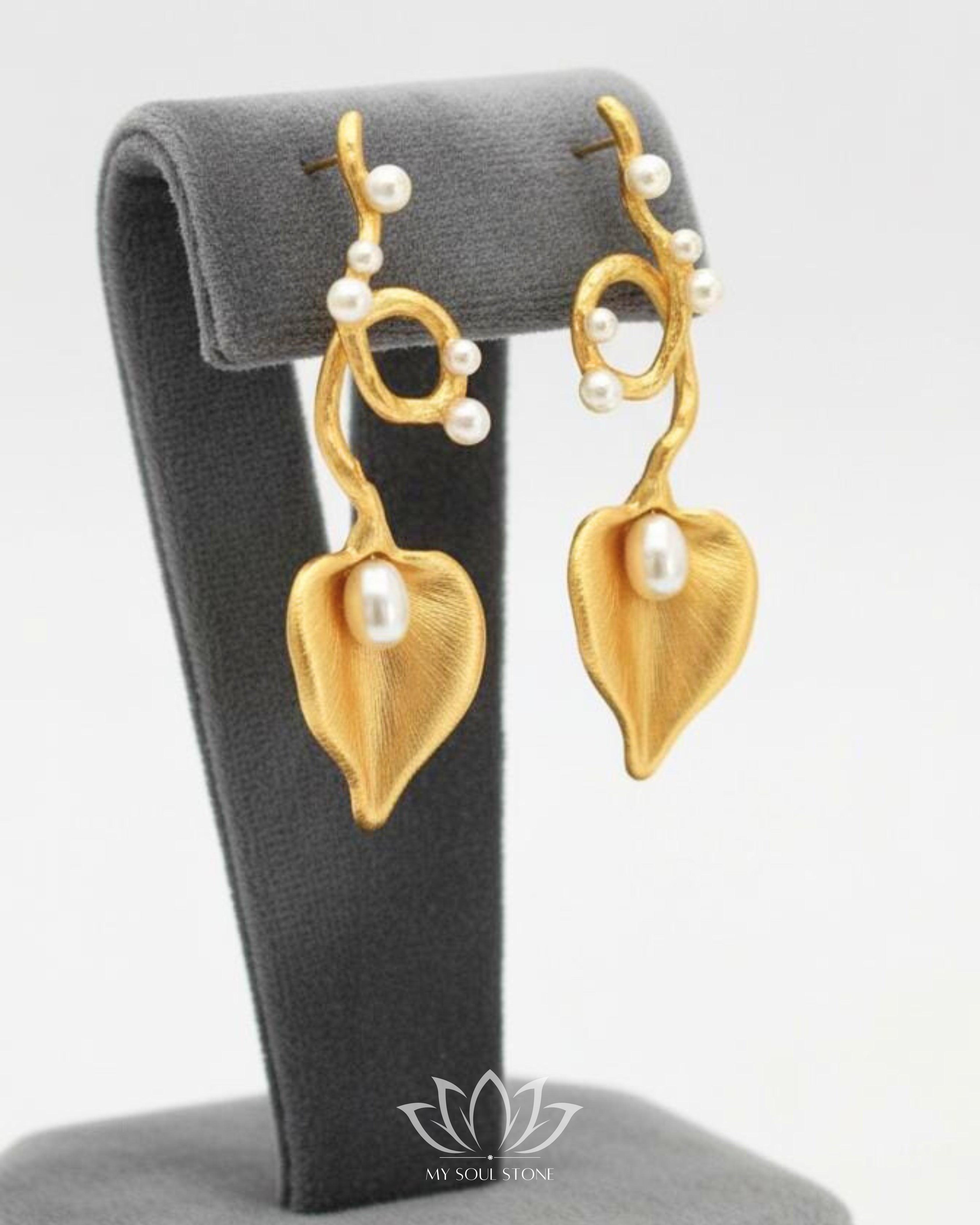 Gold Plated Natural Pearl Earrings