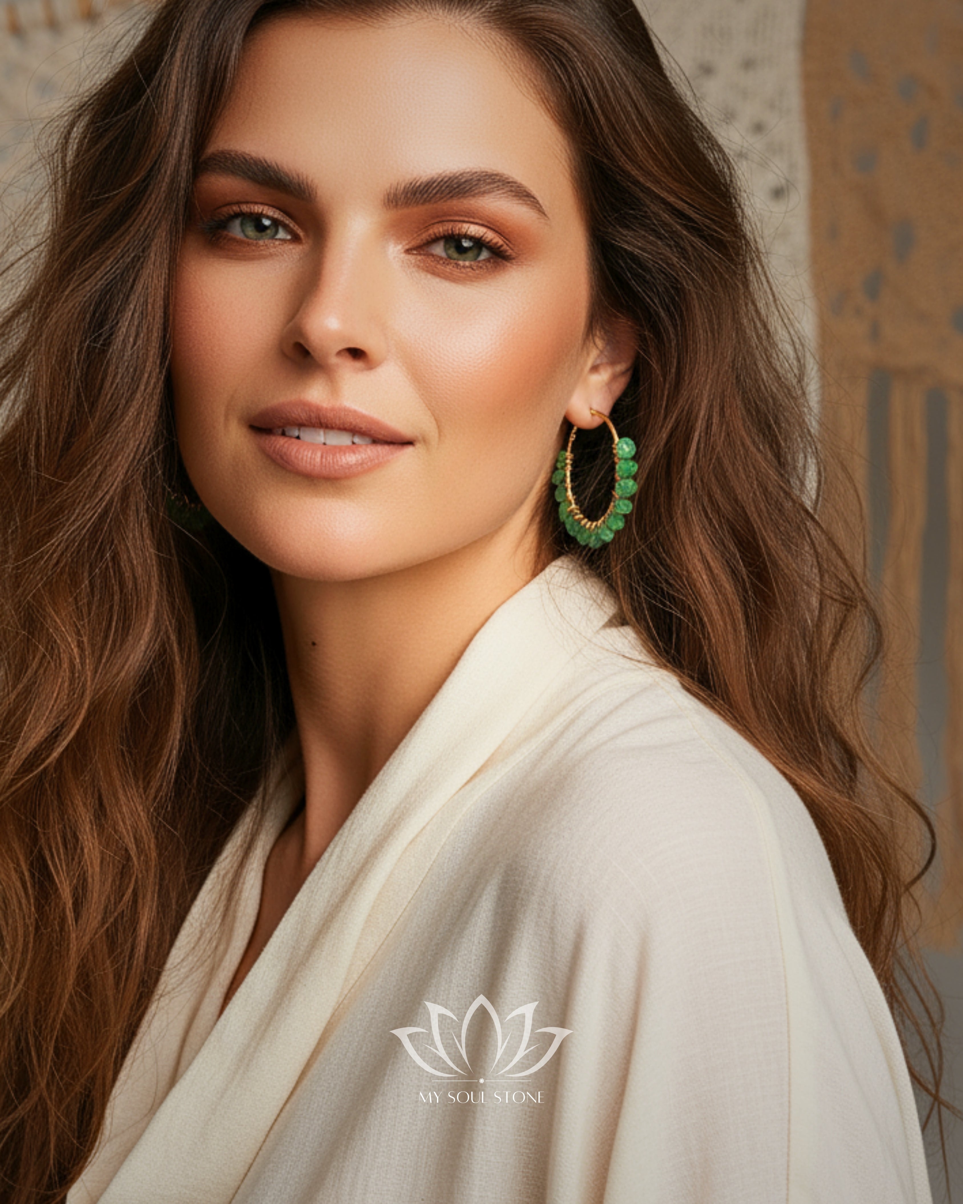 Green Stone Earing