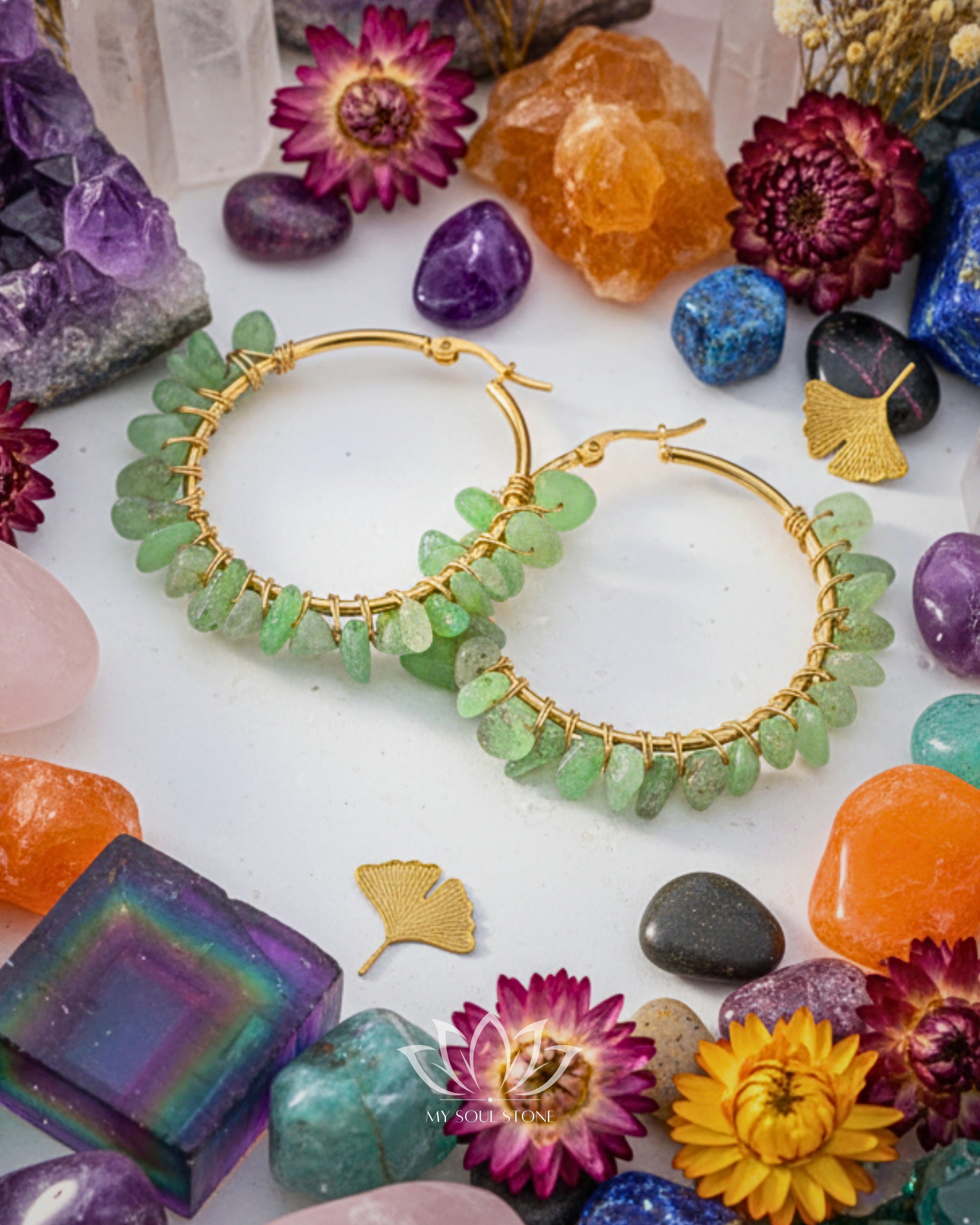 Green Stone Earing