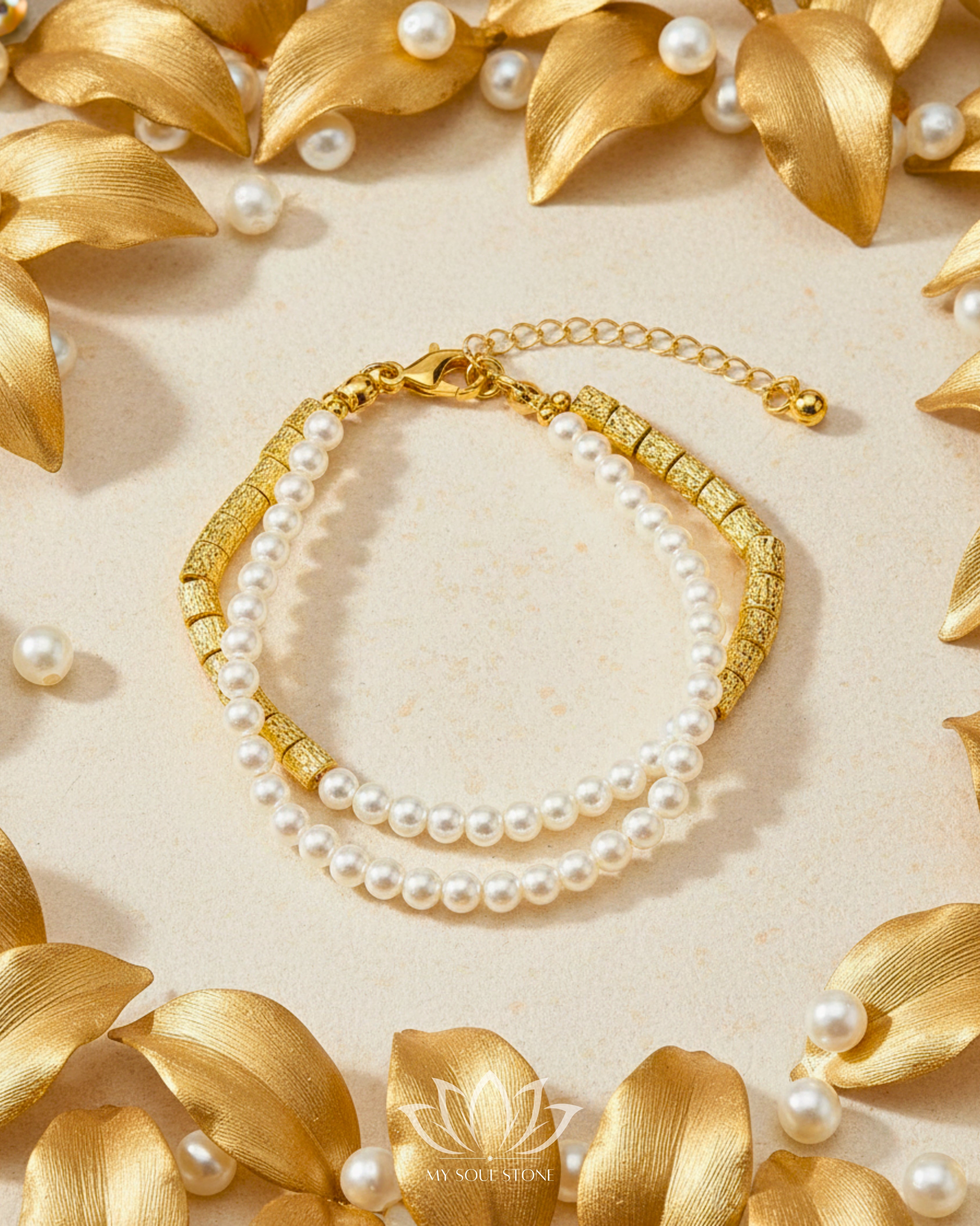 Gold Plated Water Pearl Set