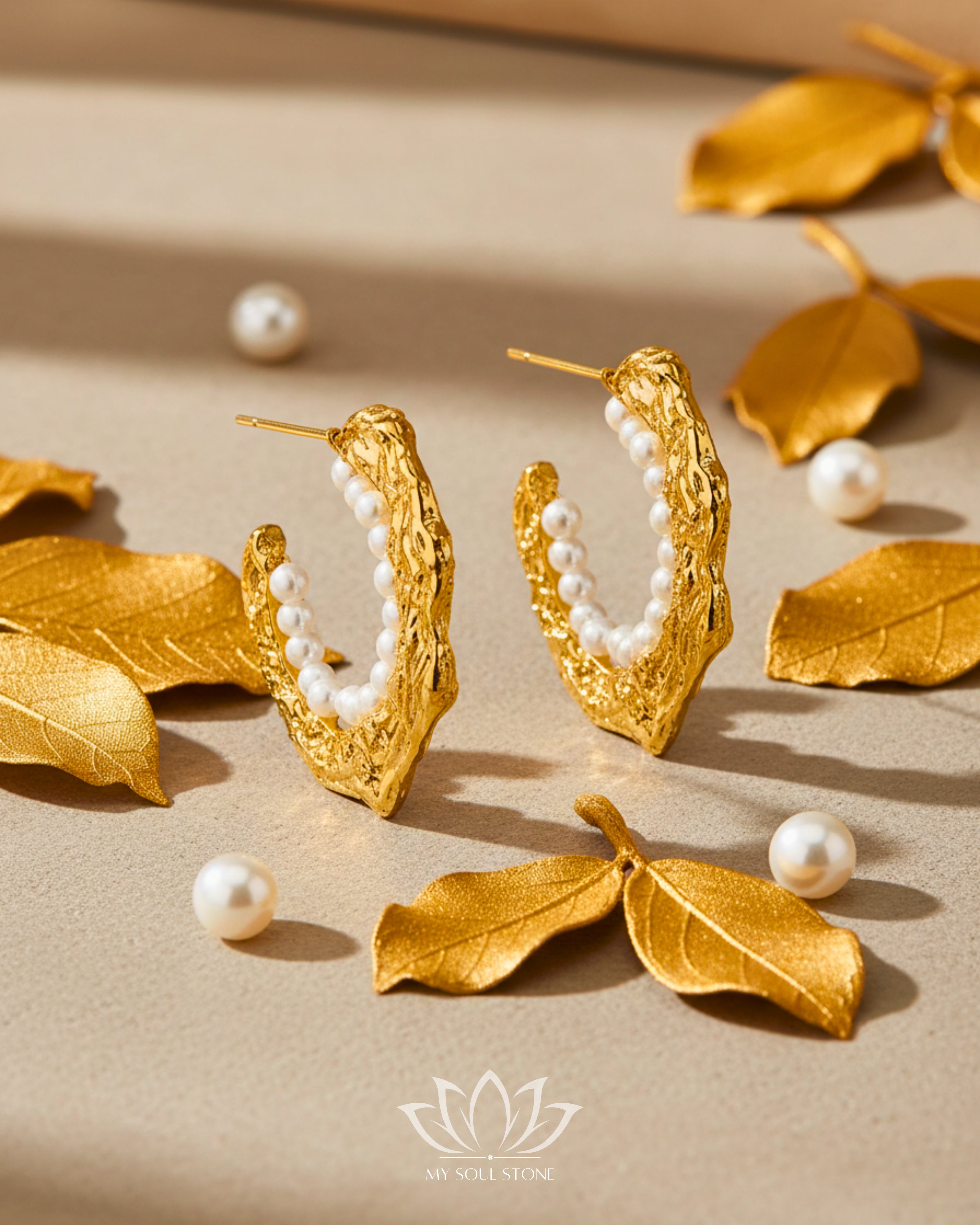 Gold Plated Water Pearl Set